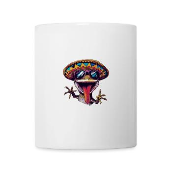 Echse Gecko Comic Lustig Sombrero - Tasse - Weiß - Vorne