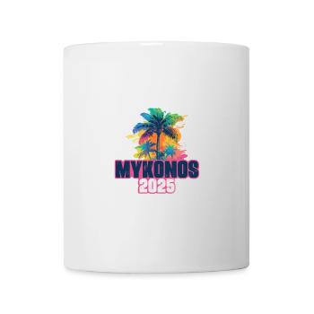 Mykonos 2025 Urlaub Palmen - Tasse - Weiß - Vorne