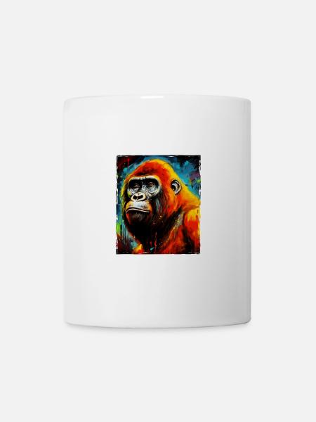 Gorilla Porträt - Tasse - Weiß