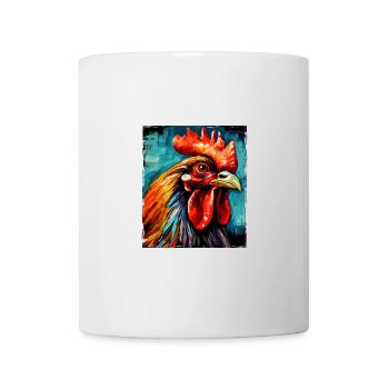 Hahn Porträt - Tasse - Weiß - Vorne