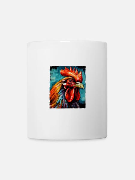 Hahn Porträt - Tasse - Weiß