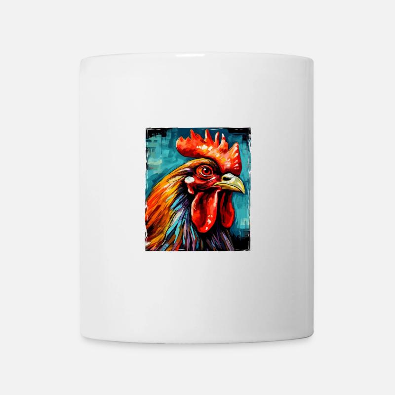 Hahn Porträt - Tasse - Weiß