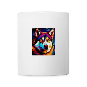 Portrait de chien husky - Mug blanc - blanc - Devant