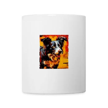 Border Collie Chien Portrait - Mug blanc - blanc - Devant