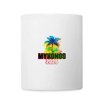 Mykonos 2025 Bunt Palmen - Tasse - Weiß - Vorne