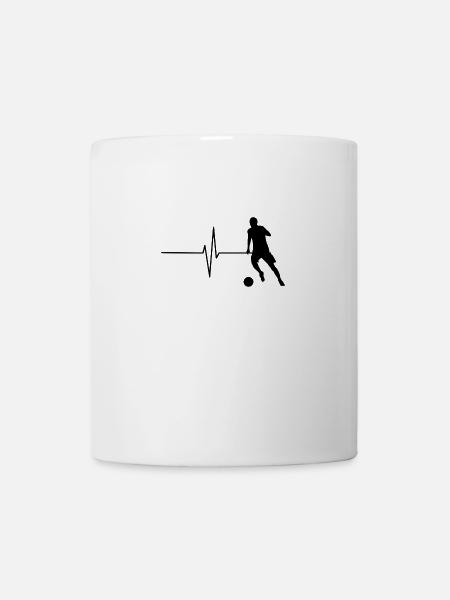 Fußballer Herzschlag (Logo groß, schwarz) - Tasse - Weiß