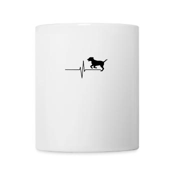 Chien battement de cœur (logo grand, noir) - Mug blanc - blanc - Devant