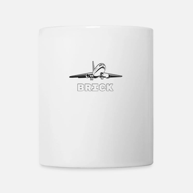 Luftfahrtdesign Brick - großes Verkehrsflugzeug - Tasse - Weiß
