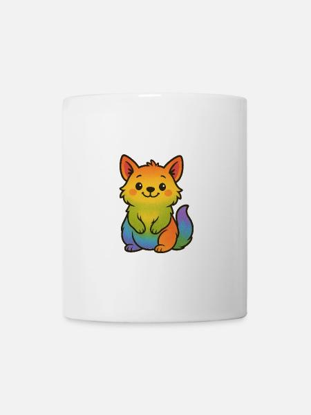 Bunter Regenbogen Fuchs - Tasse - Weiß