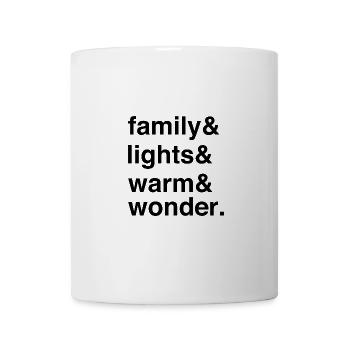 Lumières de Noël et émerveillement familial douillet - Mug blanc - blanc - Devant