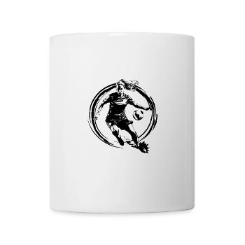 Fussballerin Fussball Spielerin Silhouette - Tasse - Weiß - Vorne