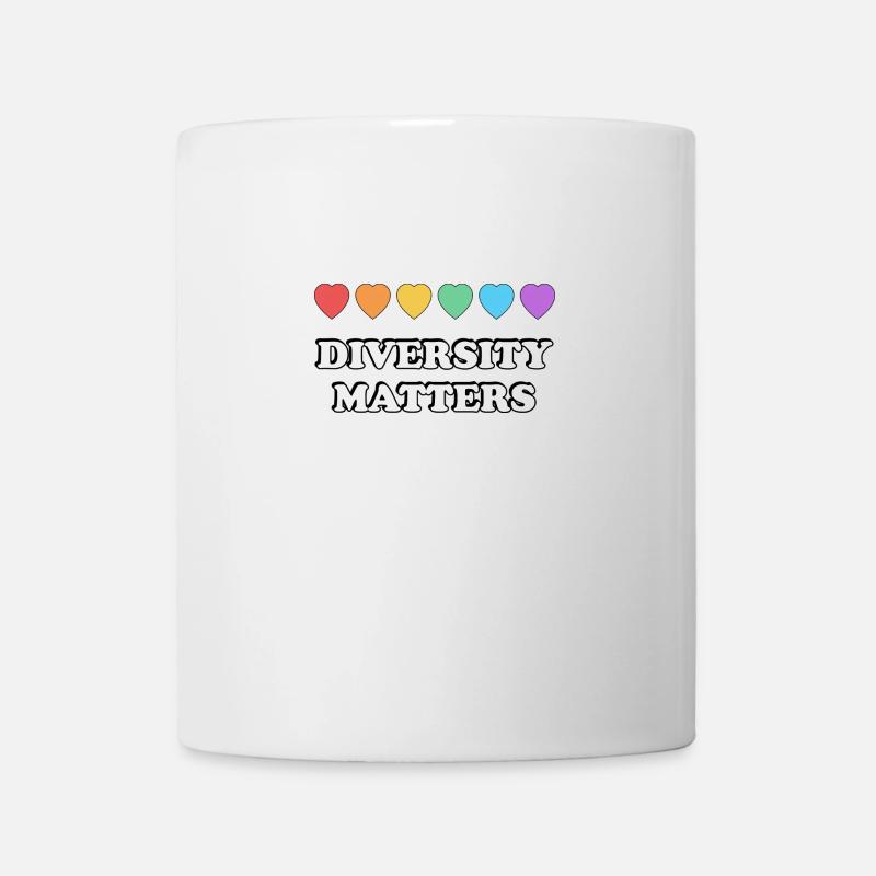 Vielfalt ist wichtig Regenbogenherzen - Tasse - Weiß