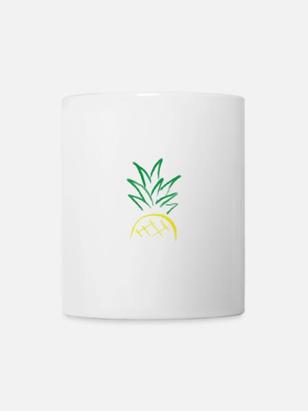 Ananas Sketch – Fresh Fruit Graphic - Tasse - Weiß