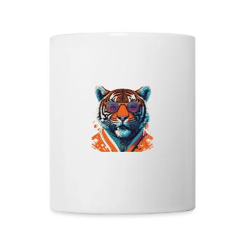 Wild und furchtlos: Retro Tiger T-Shirt - Tasse - Weiß - Vorne