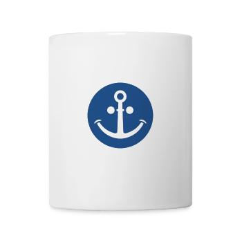 Fröhlicher Anker (dunkelblau) - Tasse - Weiß - Vorne