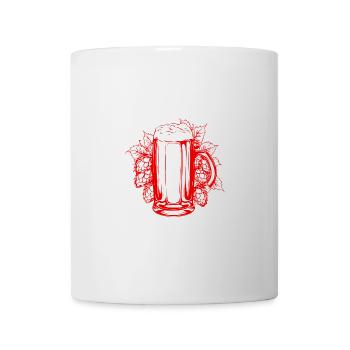 Hops Malt Beer Beer Glass - Mug - white - Front
