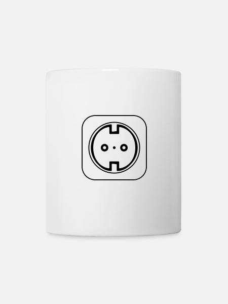 Steckdose Symbol Elektriker - Tasse - Weiß