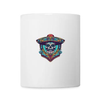 Mexikaner Totenkopf Sombrero - Tasse - Weiß - Vorne