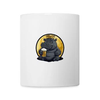 Nilpferd Bier Comic - Tasse - Weiß - Vorne