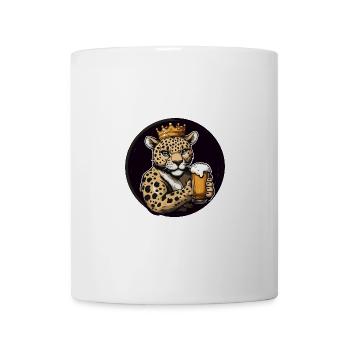 Leopard Bier Comic - Tasse - Weiß - Vorne