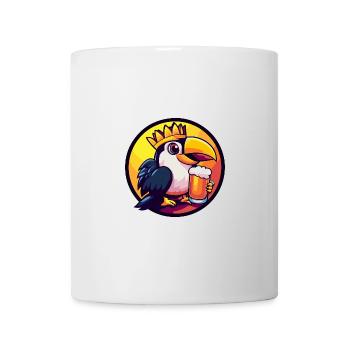 Toucan oiseau bière bande dessinée - Mug blanc - blanc - Devant