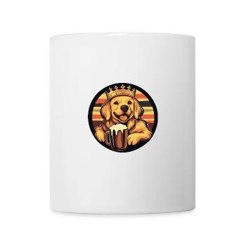 Golden Retriever Hund Bier Comic Lustig - Tasse - Weiß - Vorne