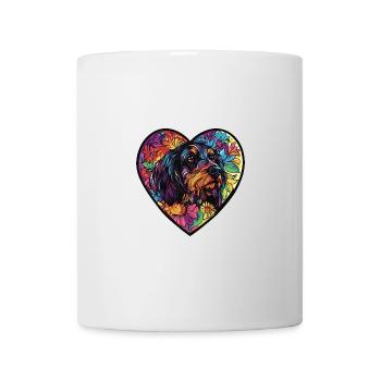 Lévrier Afghan Chien Coeur Amour - Mug blanc - blanc - Devant