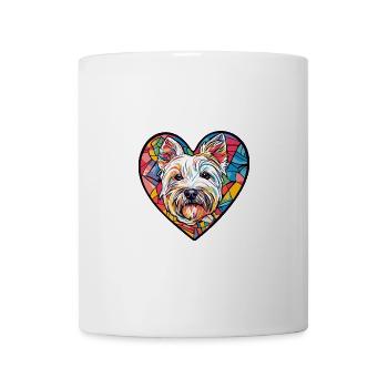 West Highland Terrier Hund Herz Liebe - Tasse - Weiß - Vorne