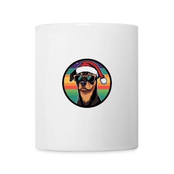 Pinscher Hund Weihnachten Cool - Tasse - Weiß - Vorne