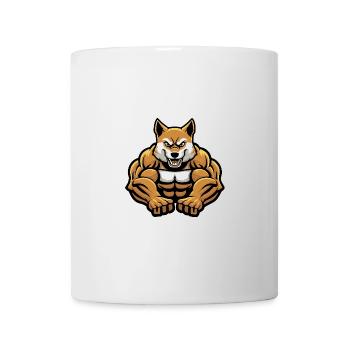 Akita Dog Muscles Bodybuilding - Mug - white - Front