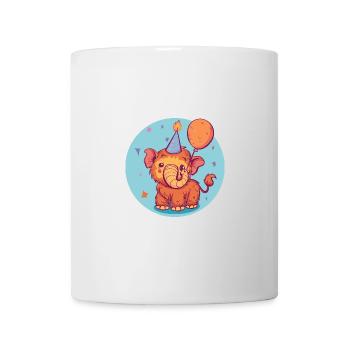 Bande dessinée d’anniversaire mammouth - Mug blanc - blanc - Devant