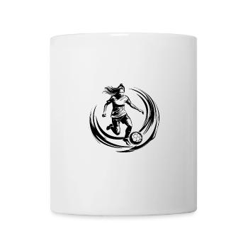 Fussballerin Fussball Spielerin Silhouette - Tasse - Weiß - Vorne