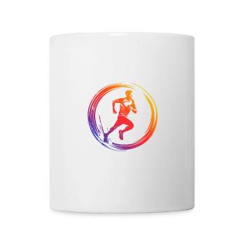 Running Marathon Silhouette Colorful - Mug - white - Front