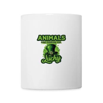 Les animaux font que tous les jours se sentent chanceux la Saint-Patrick - Mug blanc - blanc - Devant