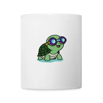 Baby Schildkröte Kröte Schwimmbrille Schwimmen - Tasse - Weiß - Vorne
