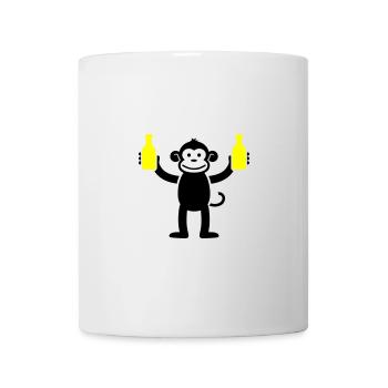 Affe Mit Bier Lustig Party - Tasse - Weiß - Vorne