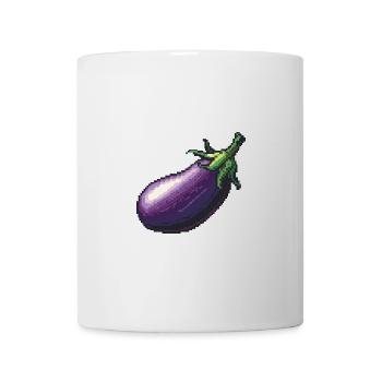 Aubergine Pixel Gamer - Tasse - Weiß - Vorne