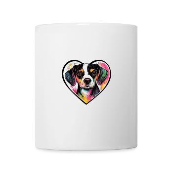 Beagle Hund Herz Liebe - Tasse - Weiß - Vorne