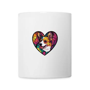Corgi Hund Herz Liebe - Tasse - Weiß - Vorne