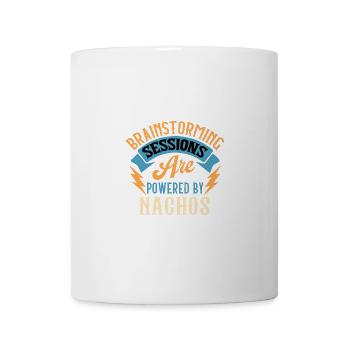 Les séances de brainstorming sont alimentées par des nachos - Mug blanc - blanc - Devant