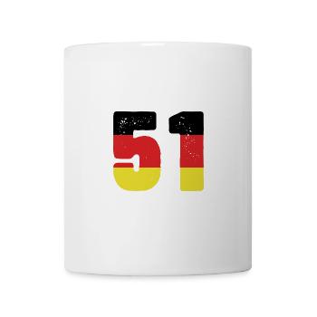 51 Numéro Jersey Allemagne - Mug blanc - blanc - Devant