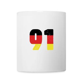 91 Numéro Jersey Allemagne - Mug blanc - blanc - Devant