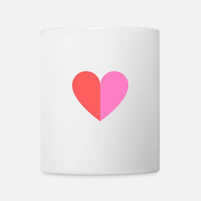 Coeur bicolore rouge-rose - Mug blanc - blanc