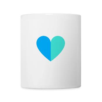 Two-tone heart blue-turquoise - Mug - white - Front