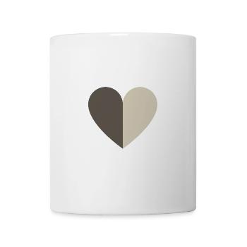 Zweifarbiges Herz braun-beige - Tasse - Weiß - Vorne