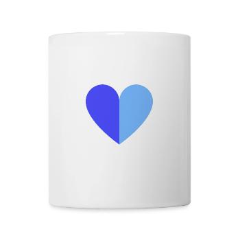 Zweifarbiges Herz blau-hellblau - Tasse - Weiß - Vorne