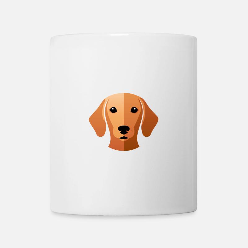 Kleiner süßer Dackelkopf Karamell - Tasse - Weiß