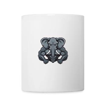 Elephant Muscles Bodybuilding - Mug - white - Front