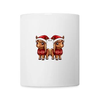 Pferd Weihnachten Team - Tasse - Weiß - Vorne