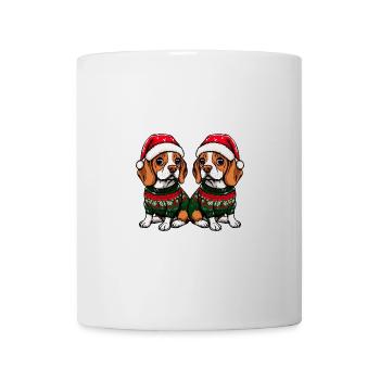 Équipe de Noël du chien Beagle - Mug blanc - blanc - Devant